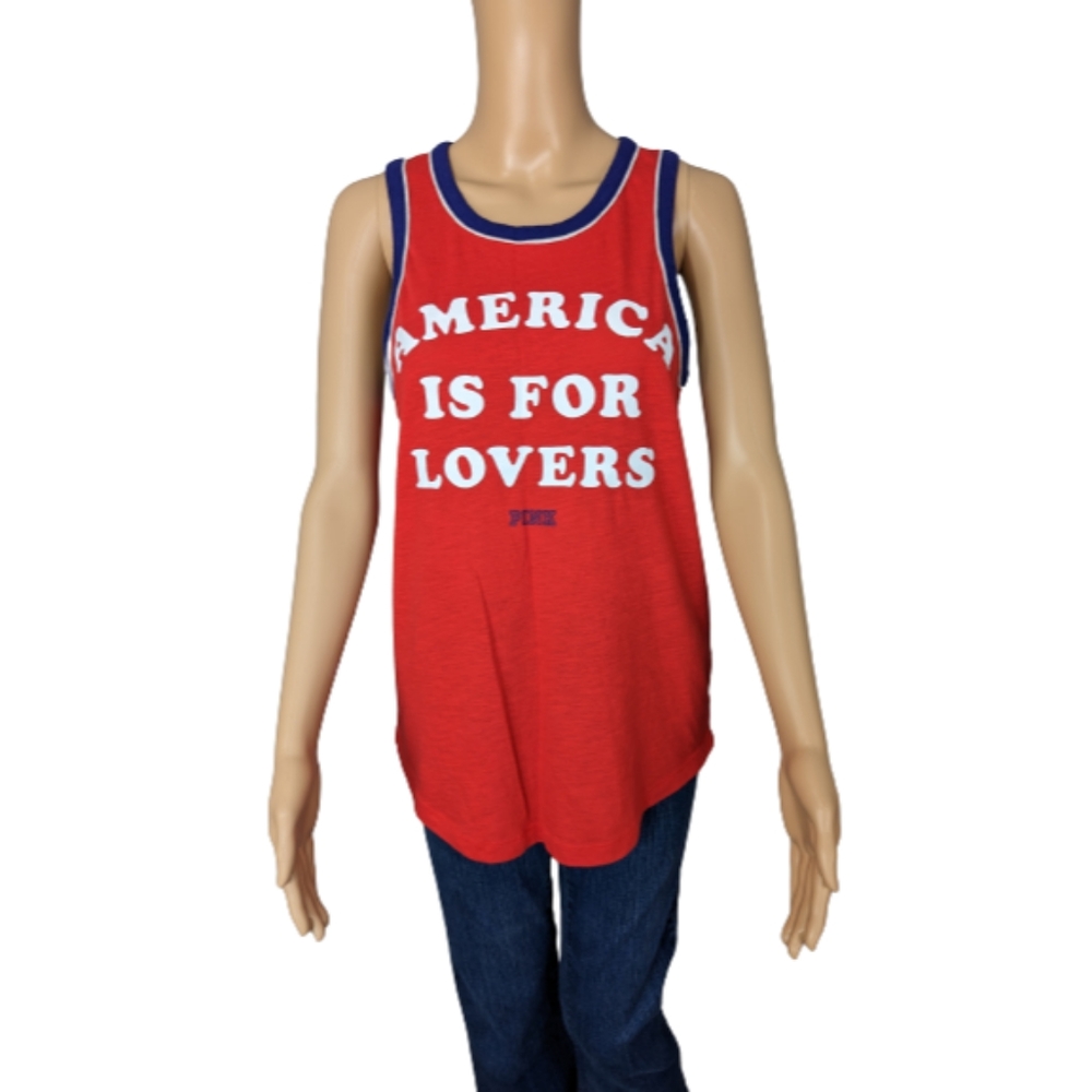 PINK Victoria's Secret America is For Lovers Graphic Tank XS